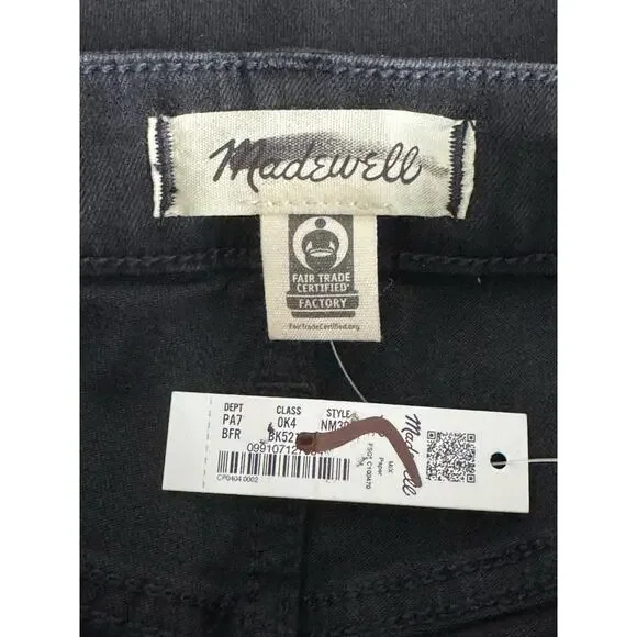 NWT Madewell Curvy 10" High-Rise Skinny Jeans in Black Frost Size 24